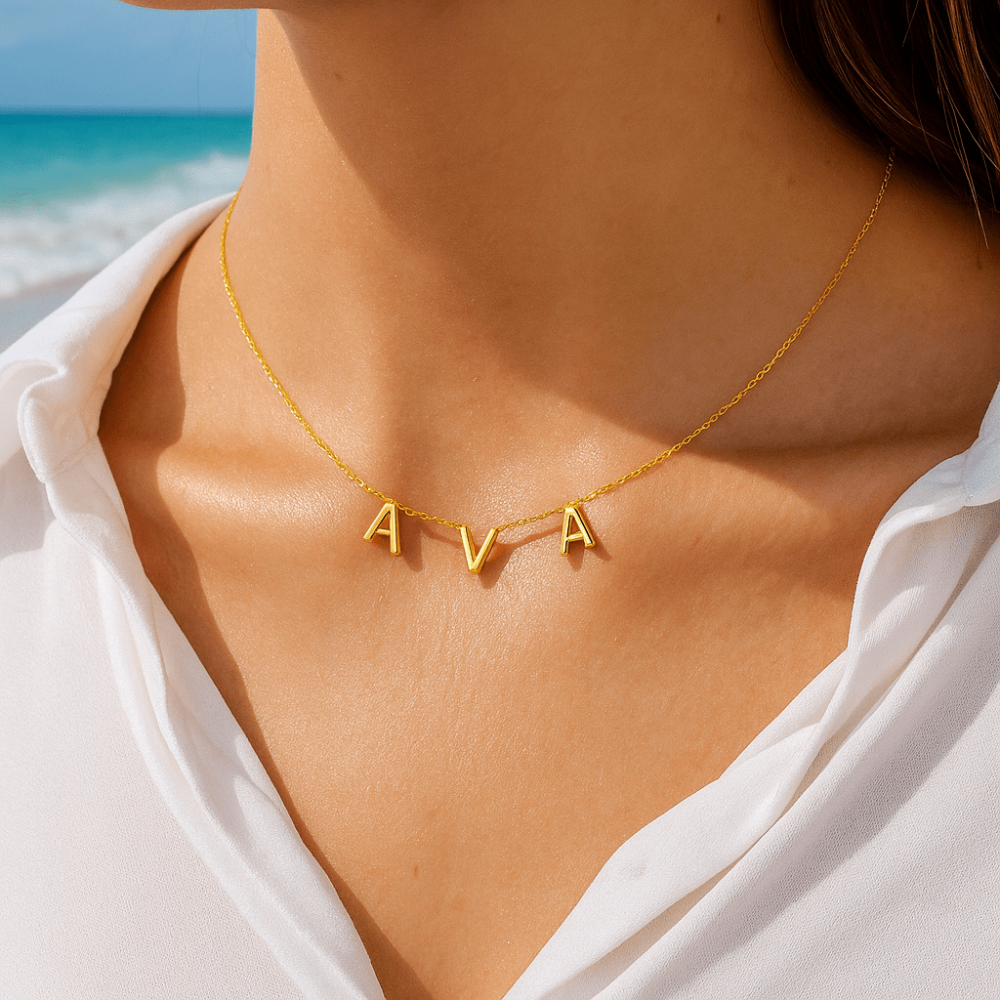 Unique Letter Name Necklace – Custom Name Jewelry - Image 3