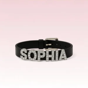 Exquisite Personalized Rhinestone Name Bracelet – Pure Love