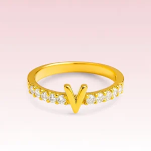 Luxury Single Initial Letter Ring – Custom Fine Jewelry Gift