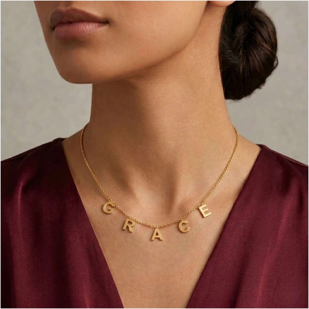 Unique Letter Name Necklace – Custom Name Jewelry - Image 2