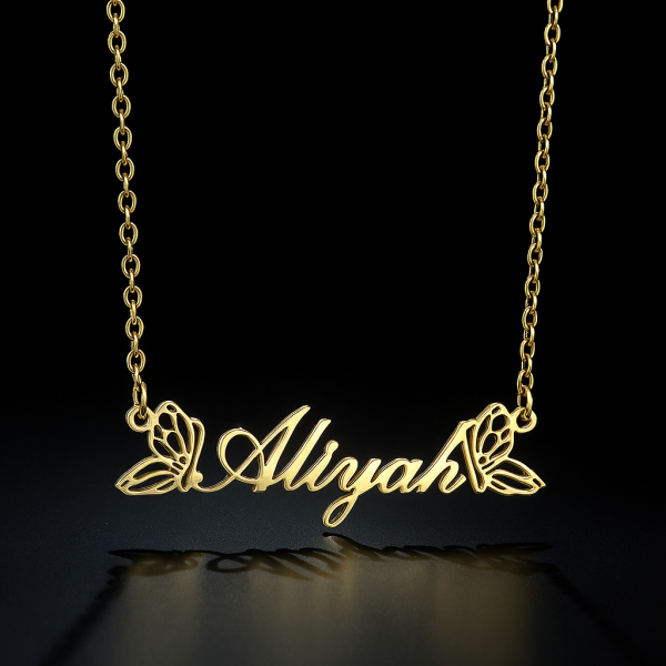 Custom Name Necklace 14K Gold Plated Name Necklace Custom Minimalist Name Necklace Personalized Name Necklace Birthday Gift for Her