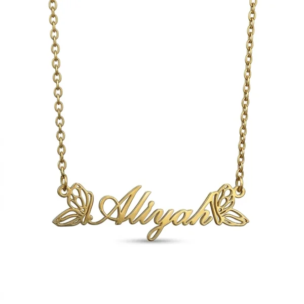 Personalized Name Necklace 14K Gold Plated Custom Minimalist Script Name Necklace Birthday Gift for Her