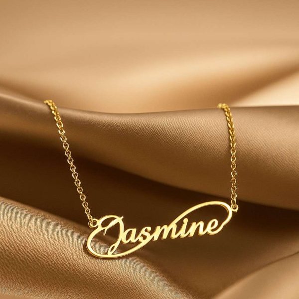 Personalized Name Necklace 14K Gold Plated Custom Minimalist Script Name Necklace Birthday Gift for Her