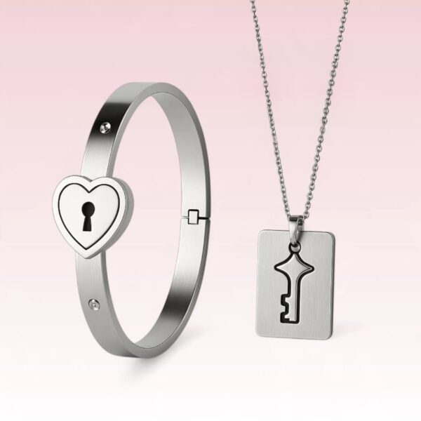 Heart Shaped Lock and key bracelet