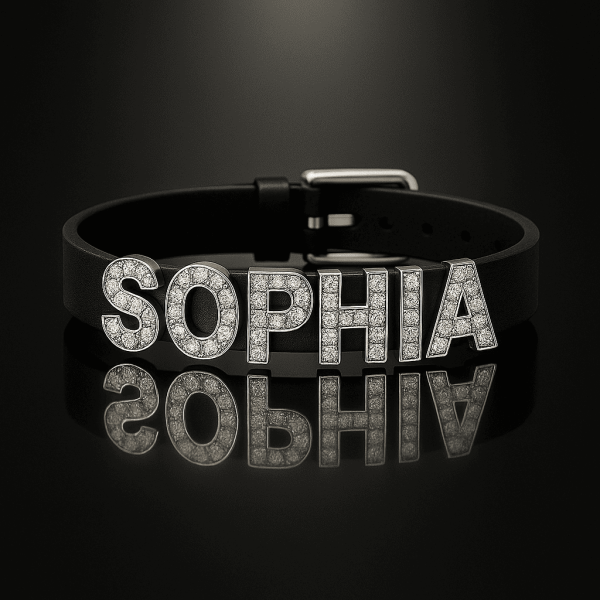 Exquisite Personalized Rhinestone Name Bracelet – Pure Love