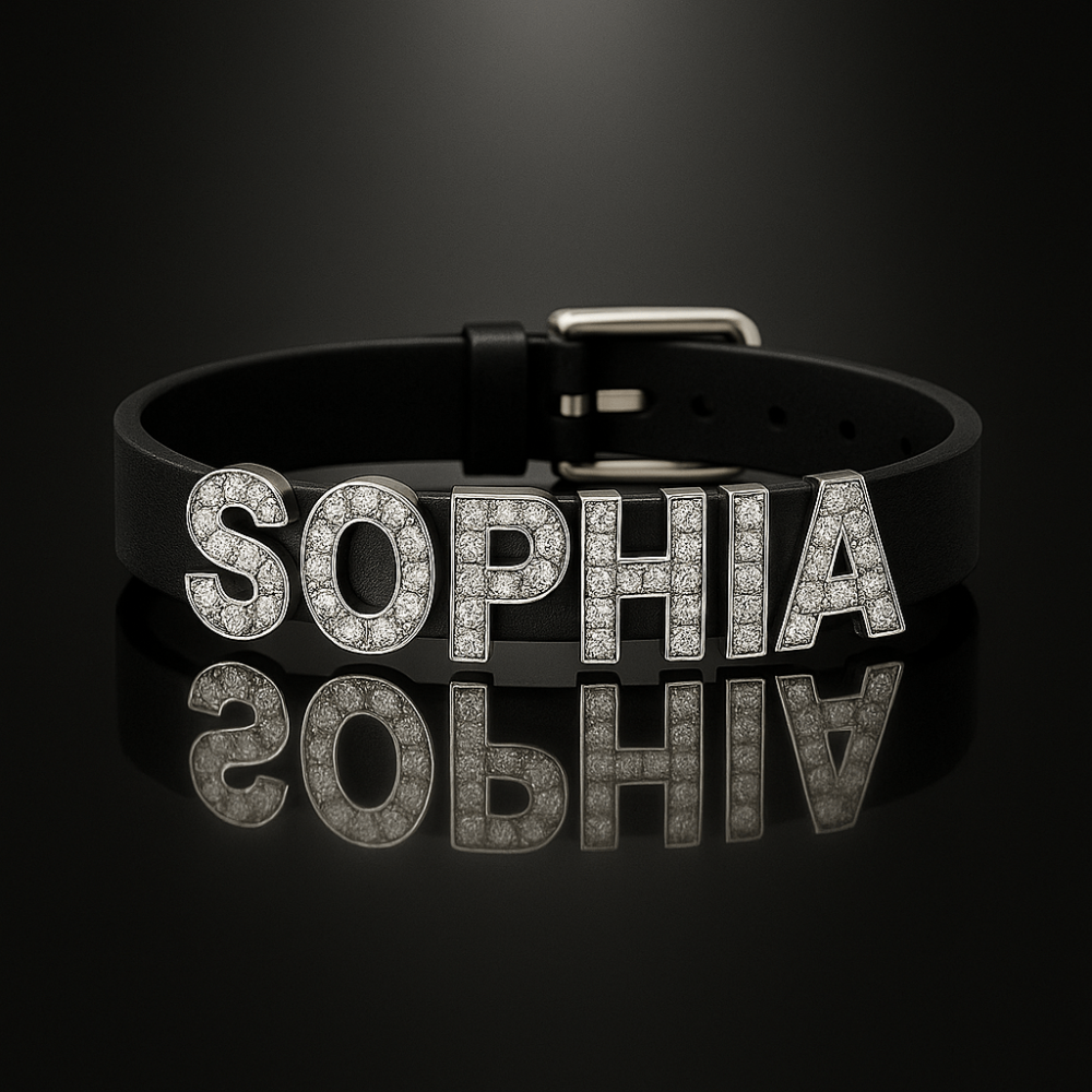 Rhinestone name bracelet