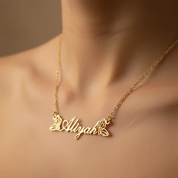 Custom Name Necklace 14K Gold Plated Name Necklace Custom Minimalist Name Necklace Personalized Name Necklace Birthday Gift for Her