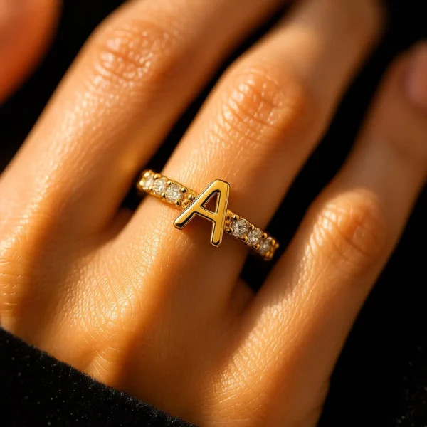 Luxury Single Initial Letter Ring – Custom Fine Jewelry Gift - Image 7