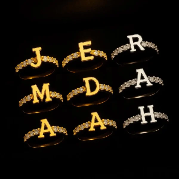 Luxury Single Initial Letter Ring – Custom Fine Jewelry Gift - Image 9