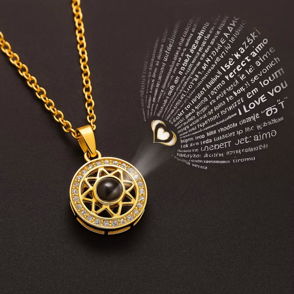 100 Languages Love You Projection Necklace Magnetic Sun Moon Pendant with Hidden Message, I Love You Necklace for Couples & Girlfriend Gift - Image 5