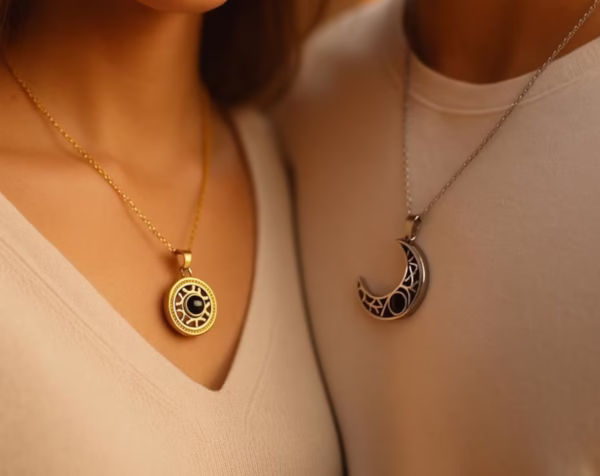 100 Languages Love You Projection Necklace Magnetic Sun Moon Pendant with Hidden Message, I Love You Necklace for Couples & Girlfriend Gift - Image 7