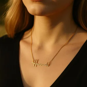 Custom Name Necklace 14K Gold Plated Name Necklace Custom Minimalist Name Necklace Personalized Name Necklace Birthday Gift for Her