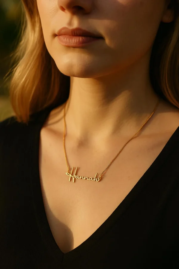 Custom Name Necklace 14K Gold Plated Name Necklace Custom Minimalist Name Necklace Personalized Name Necklace Birthday Gift for Her - Image 2
