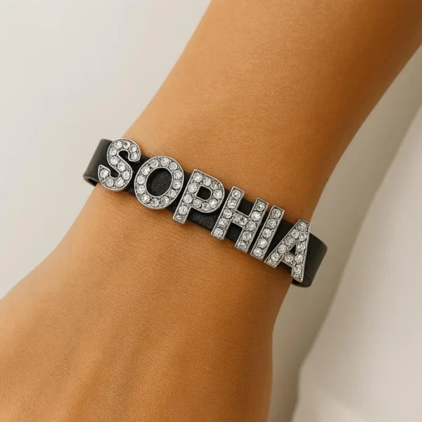 Exquisite Personalized Rhinestone Name Bracelet - Pure Love - Image 3