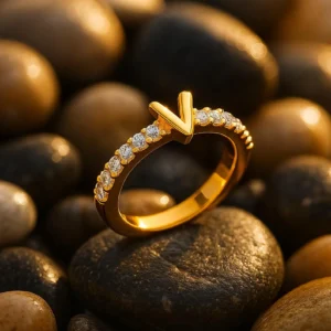 Luxury Single Initial Letter Ring – Custom Fine Jewelry Gift