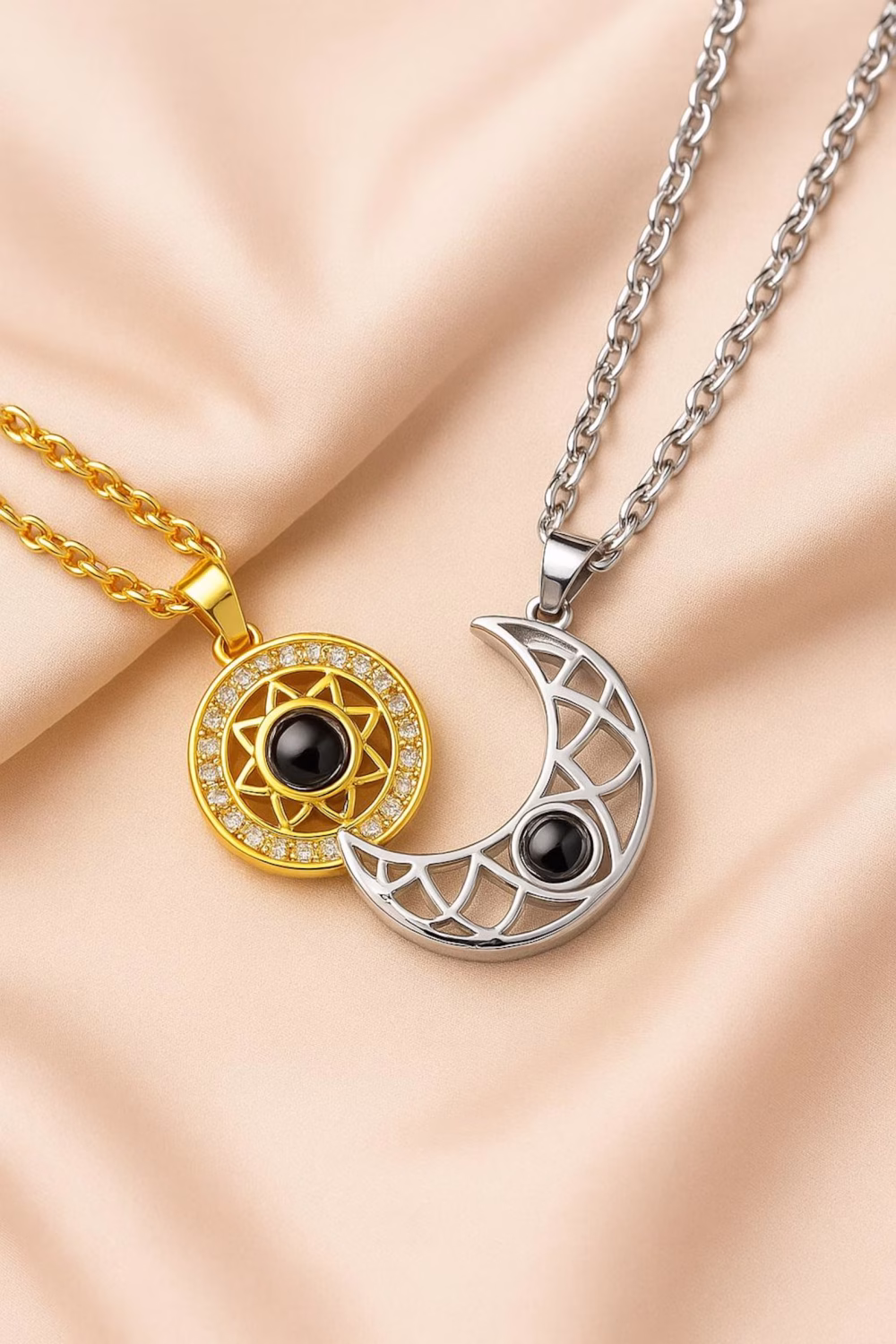 100 Languages Love You Projection Necklace Magnetic Sun Moon Pendant with Hidden Message, I Love You Necklace for Couples & Girlfriend Gift - Image 9