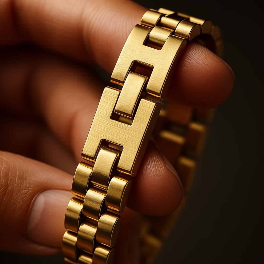 Custom Cuban Link ID Plate Bracelet for Men's and Engraved Name Plate, Gold and Silver Stainless Steel Chain Bracelet, Gift for Men's - Image 5