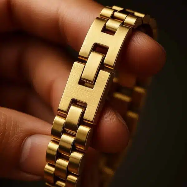 Custom Cuban Link ID Plate Bracelet for Men's and Engraved Name Plate, Gold and Silver Stainless Steel Chain Bracelet, Gift for Men's - Image 8
