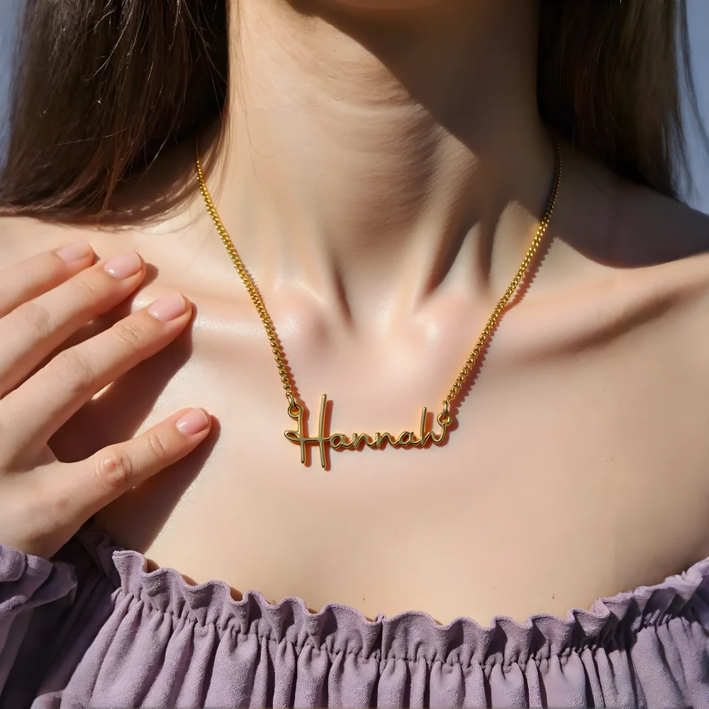 Custom Name Necklace 14K Gold Plated Name Necklace Custom Minimalist Name Necklace Personalized Name Necklace Birthday Gift for Her - Image 8