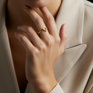 Elegant Triangle Ring Women Love | 14k Gold Minimalist Jewelry