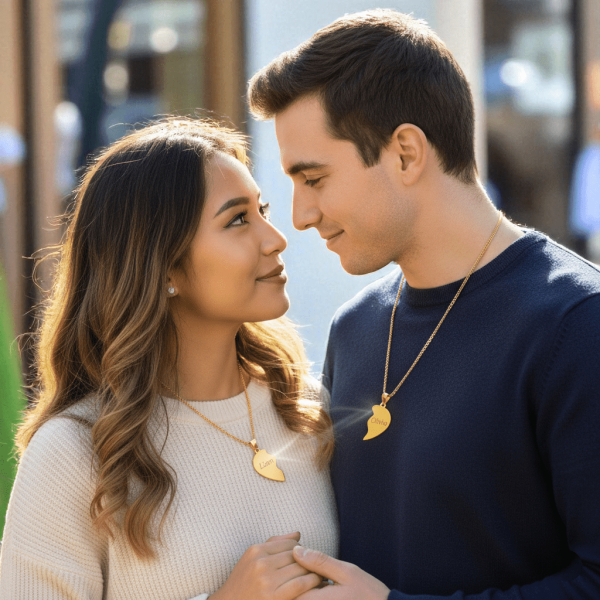 Personalized Broken Heart Necklace – Custom Engraved Love Pendant