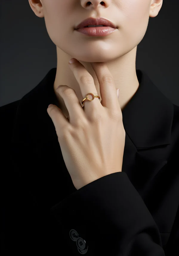 Stackable Gold Circle Ring - Perfect for Everyday Elegance - Image 2