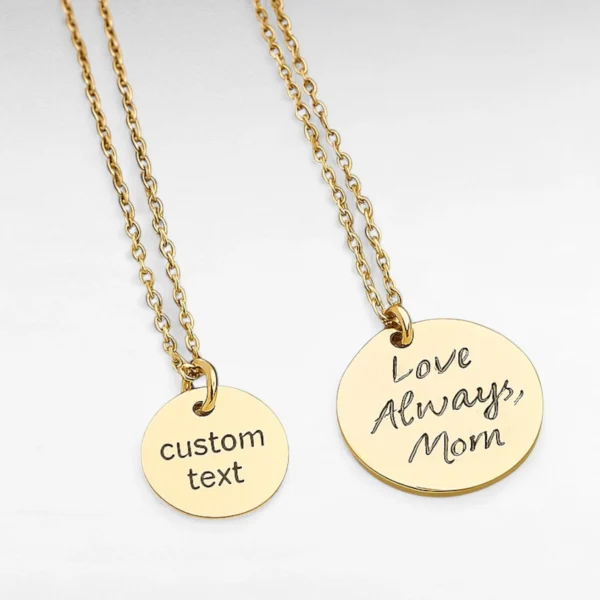 Solid Gold Disc Necklace