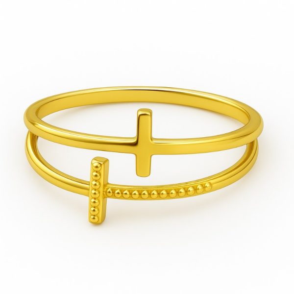 Double Cross T Ring – Stunning Personalized Symbol of Love & Unity