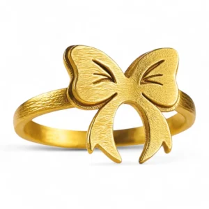 Charming Bow Knot Ring | Custom Engraved Sterling Silver