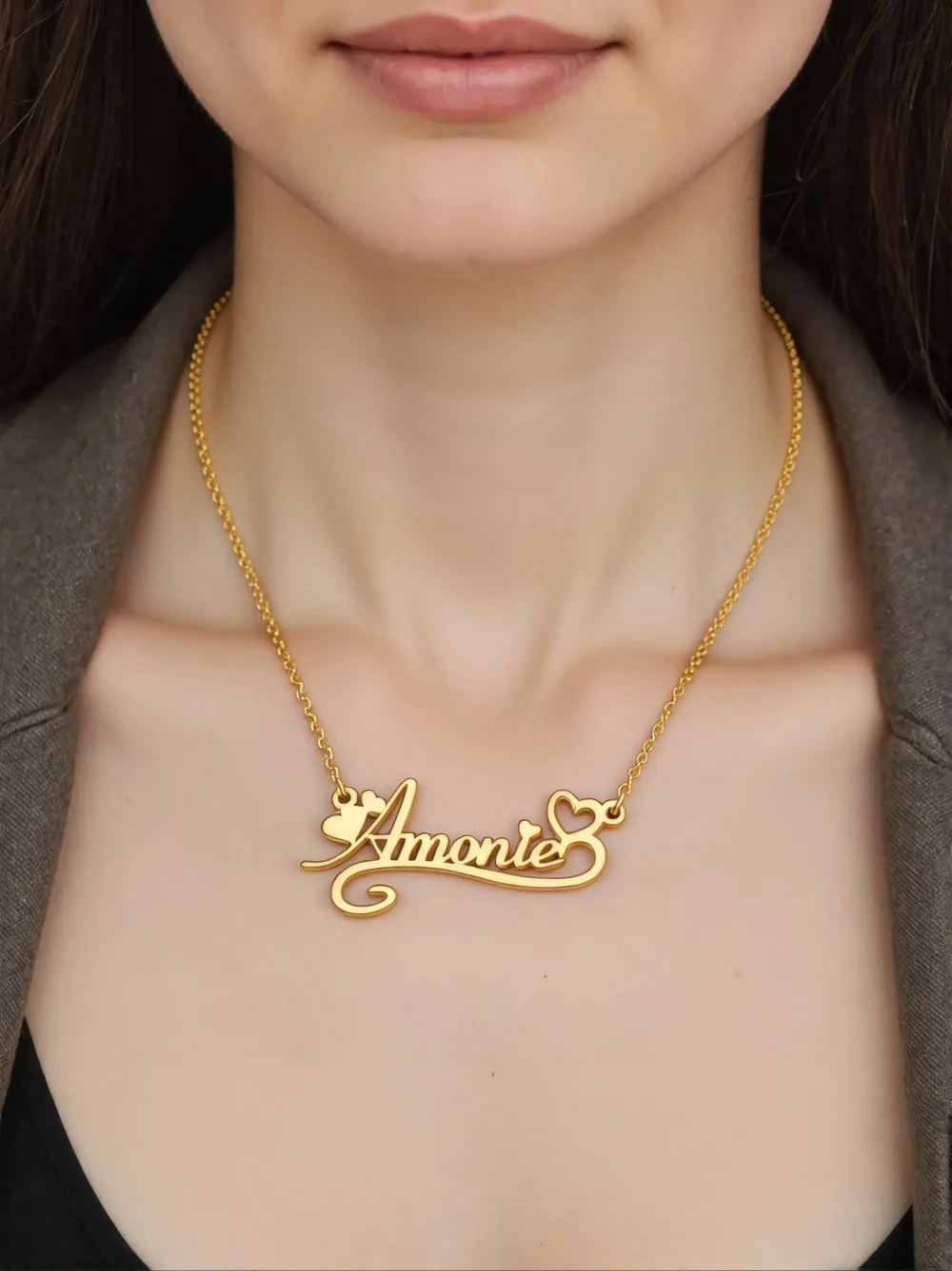Custom Name Necklace 14K Gold Plated Name Necklace Custom Minimalist Name Necklace Personalized Name Necklace Birthday Gift for Her - Image 5