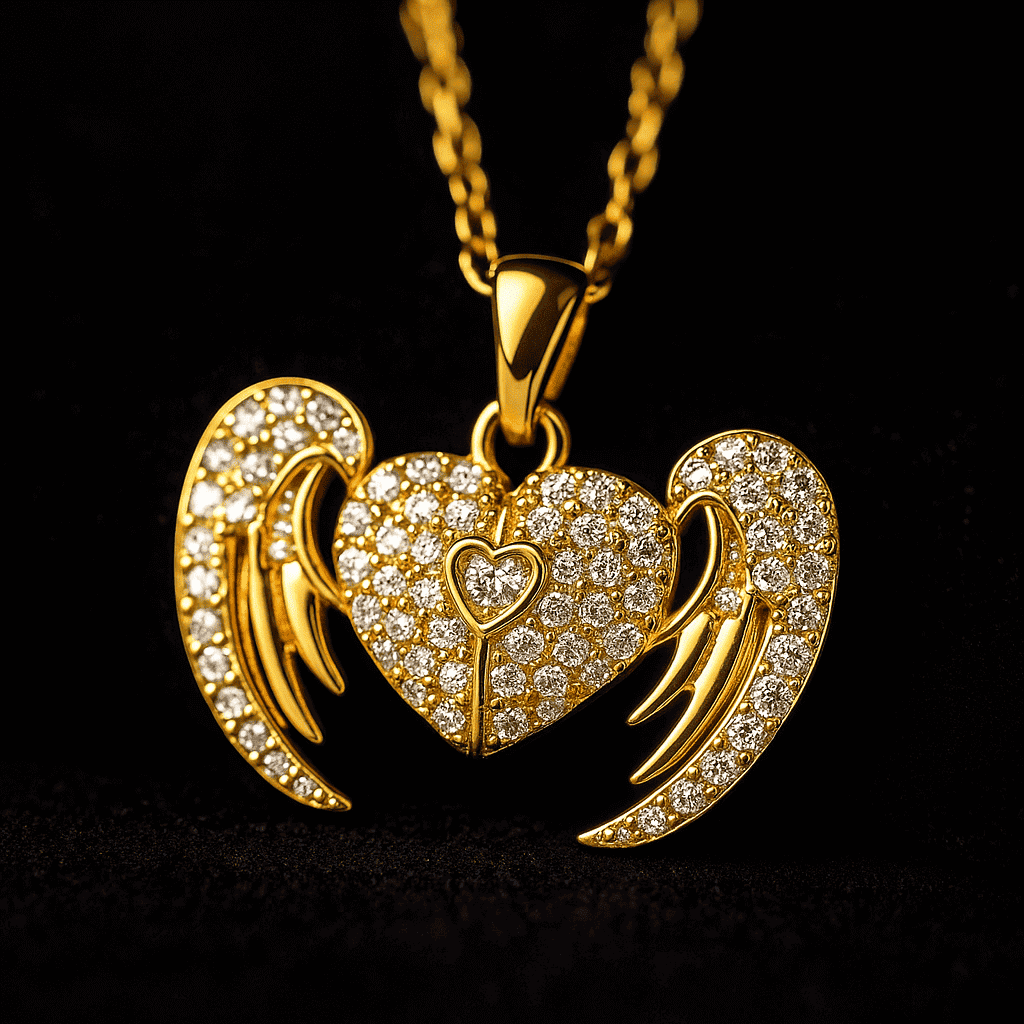 guardian angel heart necklace