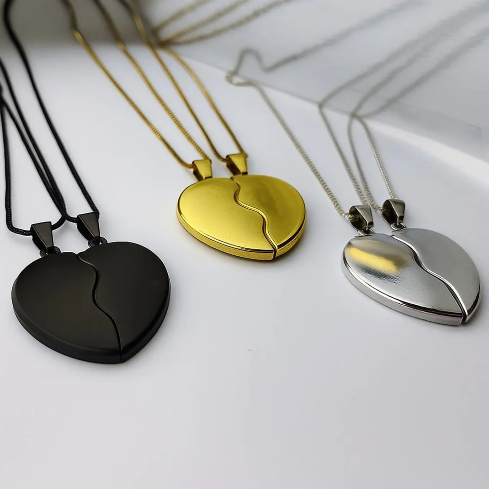 Personalized Broken Heart Necklace – Custom Engraved Love Pendant - Image 7