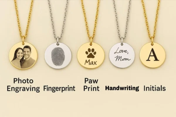 Luxurious Gold Disc Necklace – Personalized Solid Gold Engraved Jewelry - Image 6