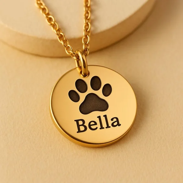 Luxurious Gold Disc Necklace – Personalized Solid Gold Engraved Jewelry - Image 5