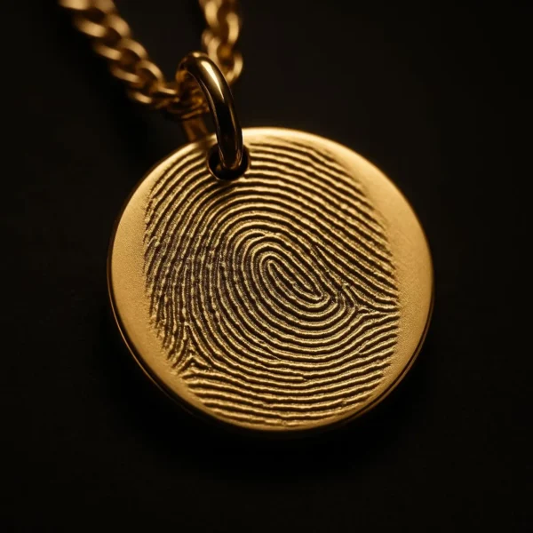 fingerprint gold disc necklace