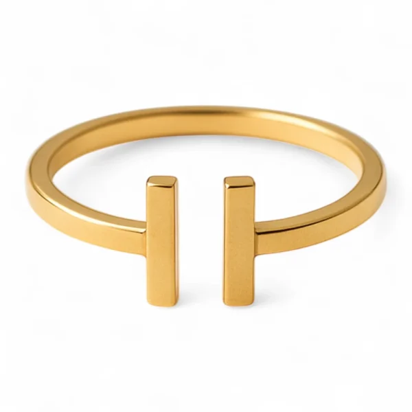 Pave Split Bar Gold Ring for Women - Modern Jewelry