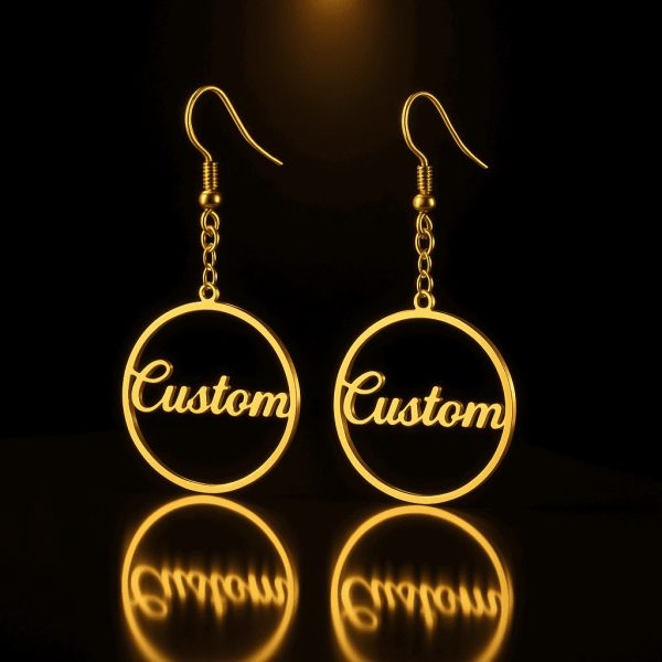 Custom Name Earrings Personalized Hoop Earrings for Women