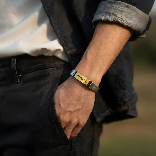 Engraved Radiant Wrist Watch Strap ID Bracelet for Couples: Made Just for You