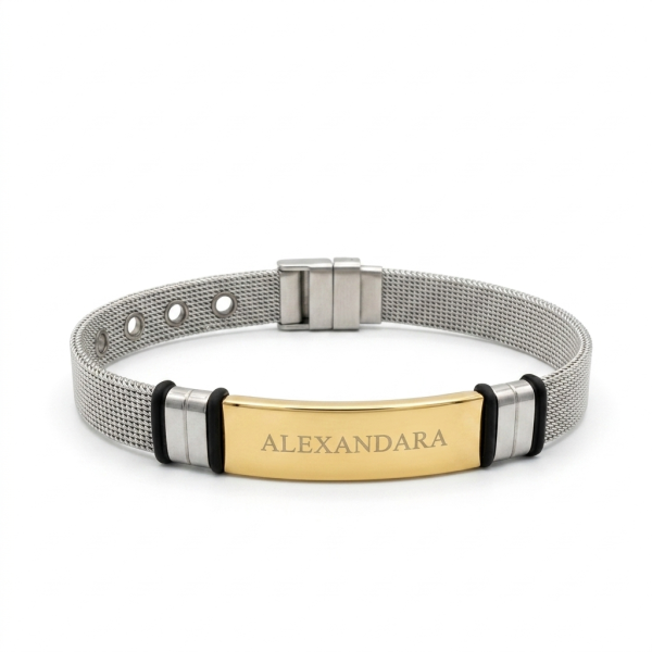 Engraved Radiant Wrist Watch Strap ID Bracelet for Couples: Made Just for You