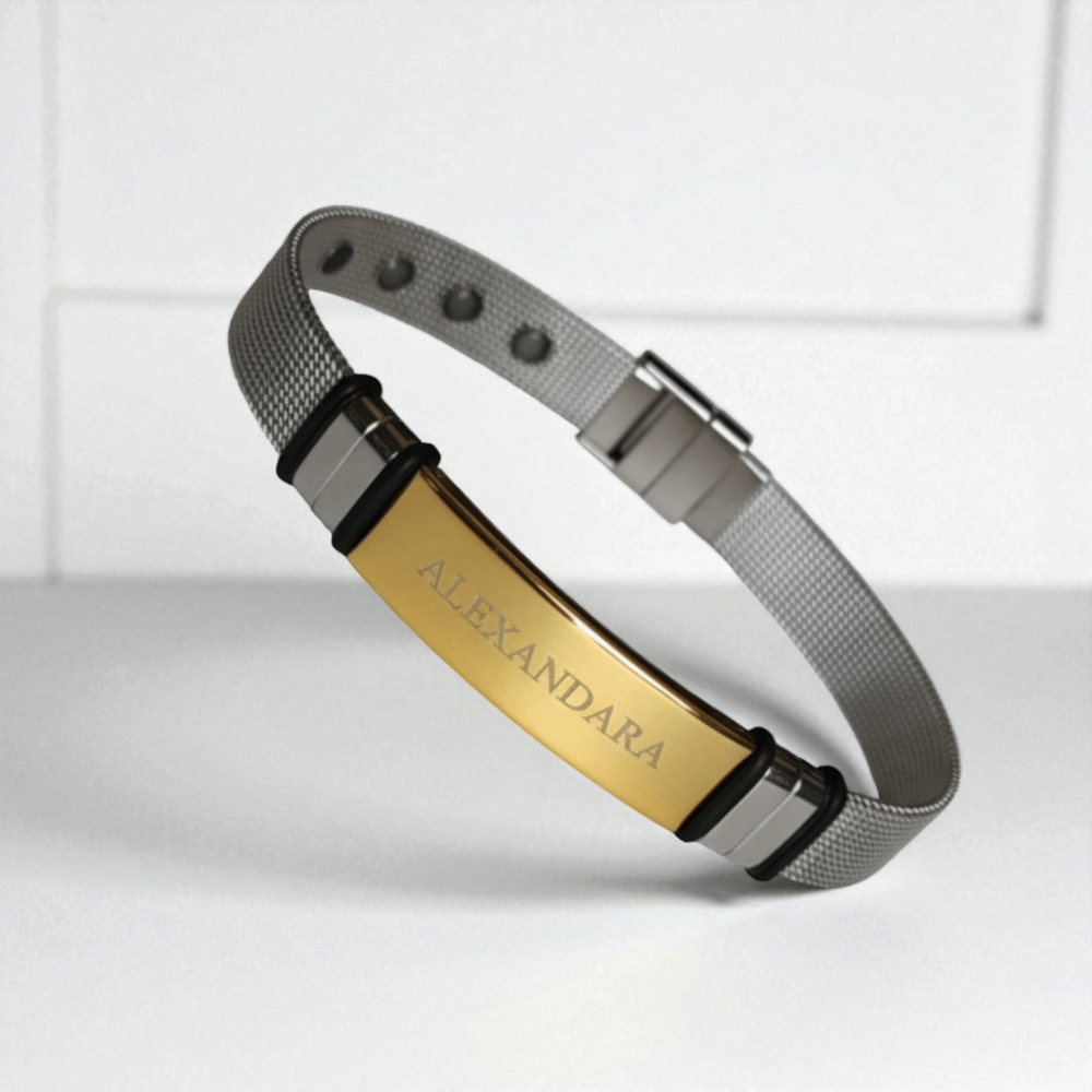 Engraved Radiant Wrist Watch Strap ID Bracelet for Couples: Made Just for You - Image 5