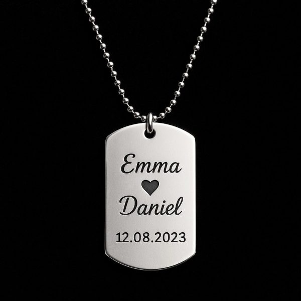 Personalised Mixed Metal Photo Tag Necklace – Stainless Steel