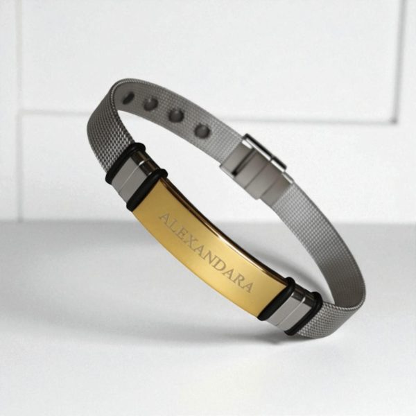 Engraved Radiant Wrist Watch Strap ID Bracelet for Couples: Made Just for You