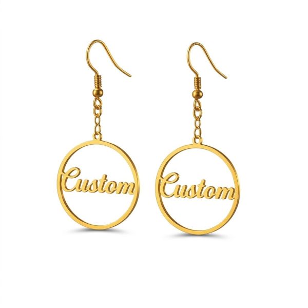Custom Name Earrings Personalized Hoop Earrings for Women