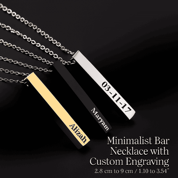Stunning Vertical Bar Necklace – Engrave Your Legacy