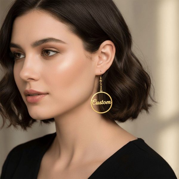 Custom Name Earrings Personalized Hoop Earrings for Women