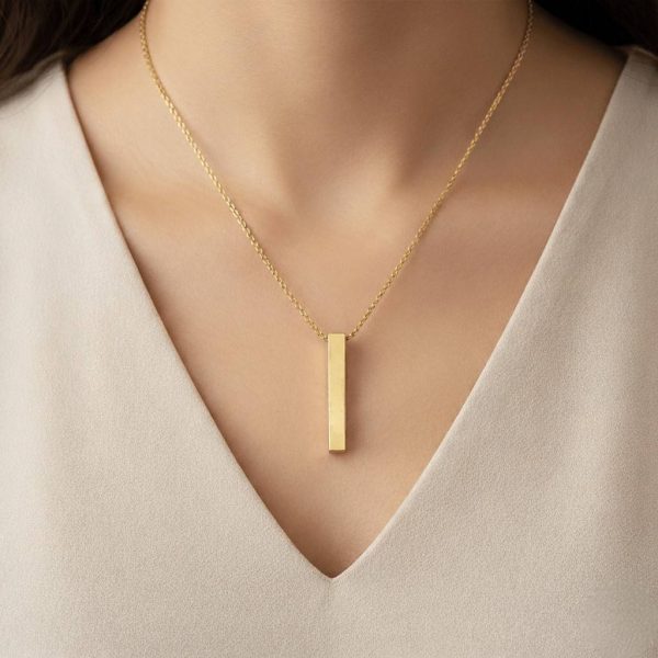 Stunning Vertical Bar Necklace – Engrave Your Legacy