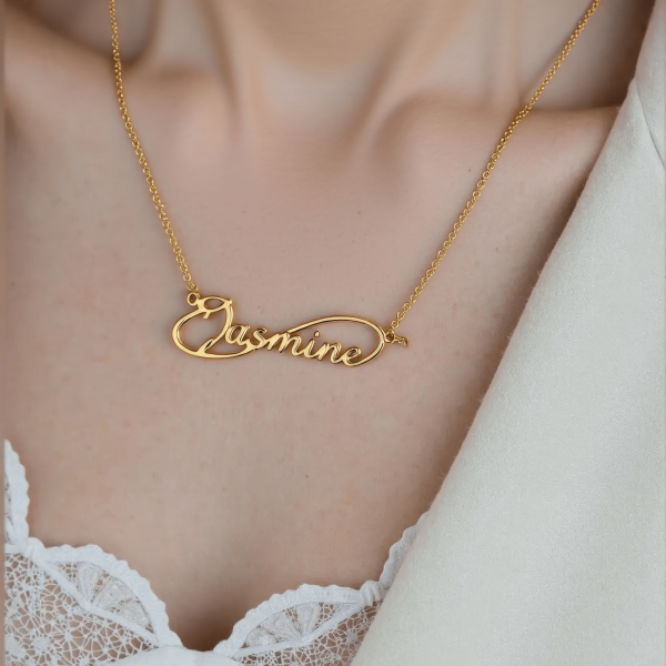 Personalized Name Necklace 14K Gold Plated Custom Minimalist Script Name Necklace Birthday Gift for Her
