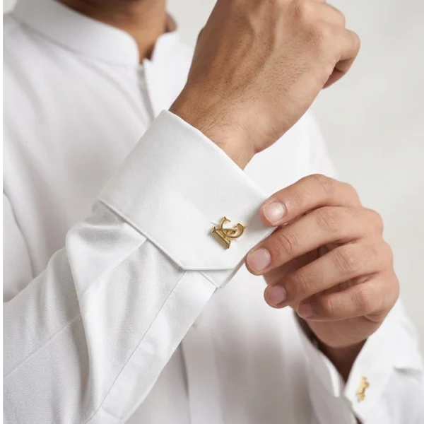 Custom Monogram Cufflinks for Men – Gold Intertwined Initial Cufflinks | Luxury Personalized Letter Cufflinks