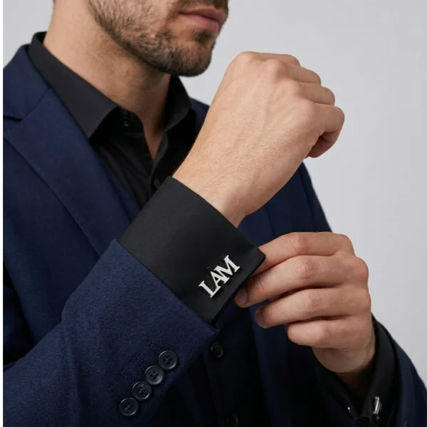 Custom Initial Letter Cufflinks for Men – Silver Block Monogram Cufflinks | Personalized Name Initial Cufflinks