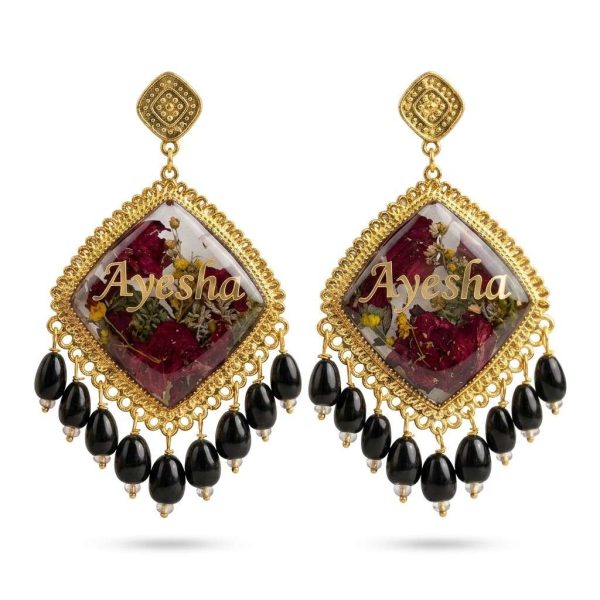 Custom Resin Art Name Earrings